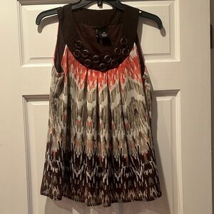 New Directions Brown and Red Sleeveless Top
